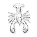 21danbTNSEL. SL75  Sterling Silver Satin Finish Diamond Cut Lobster Pin