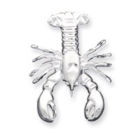 21danbTNSEL Sterling Silver Satin Finish Diamond Cut Lobster Pin
