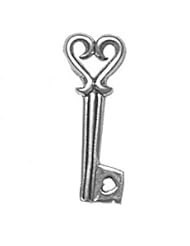 Sterling Silver 18" .8mm Wide Box Chain Necklace With 3D Heart Shaped Top Key Pendant
