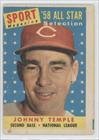 1958 Topps #478 - Johnny Temple AS UER (Card says record vs American League, but Temple was an NL AS
