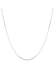 White Gold Adjustable Box Chain Necklace