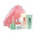 Clinique Travel Set: Liquid Facial Soap + Repairwear Contour + All About Eye Rich + Body Butter + Lipstick--5pcs+1bag