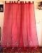 Red Maroon Tab Top Embroidery Sheer Tissue Curtains Panels Drapes