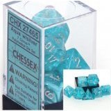 Chessex Dice: Polyhedral 7-Die Cirrus Dice Set - Aqua /silver