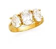 14K YELLOW GOLD AND 3 OVAL CZ BAND WITH 4.0CTW