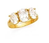 14K YELLOW GOLD AND 3 OVAL CZ BAND WITH 4.0CTW