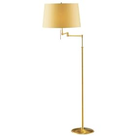 Holtkoetter Brushed Brass Large Shade Swing Arm Floor Lamp