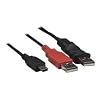 3 ft. USB 2.0 A Male to A Male and Mini-B 5-Pin Male Y Power Booster Cable for 2.5" External Hard Drives and Hubs, Manhattan 306041