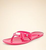 Diamanté Bow Patent Jelly Flip-Flops