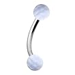 White Checker Ball Eyebrow Ring