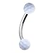 White Checker Ball Eyebrow Ring