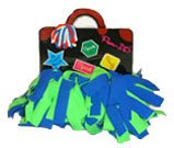 Travel Gear Bag Lewis N Clark Pomchies Pom ID Lime/royal Blue