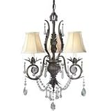 Berkeley Square Collection Miniature Chandelier In Weathered Bronze Finish - 3 Bulbs