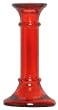 Colorful Recycled Art Glass Small Watermelon Red Candleholder 6"H Set of Two