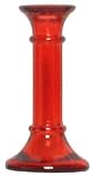 Colorful Recycled Art Glass Small Watermelon Red Candleholder 6"H Set of Two