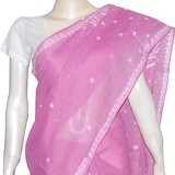 Womens Fashion - Indian Sari in Cotton with Chikan Embroidery (chsari074)