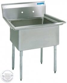 Commercial Stainless Steel (1) One Compartment Sink 29 x 30