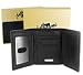 Automotive : Men's Tri-Fold Leather Wallet WT5002 Black