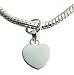 Pandora Compatible silver bead charm - HEART - hand polished and finished to a jewellery standard -