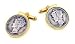 JJ Weston gold plated Mercury dime cufflinks with presentation box. Made in the U.S.A