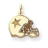 14K Dallas Cowboys X-Sm Helmet Satin Star Charm - NF502