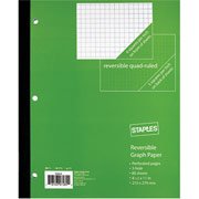 Staples® Combo Reversible Graph Paper Quadrille Graph Notebook - 8 1 2