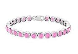 Pink Topaz Bezel-Set Tennis Bracelet : .925 Sterling Silver â? 25.00 CT TGW
