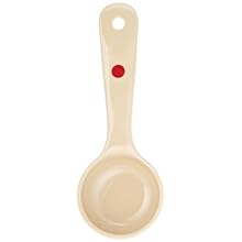 Carlisle 432206 Beige 1.5 Oz. Polycarbonate Measure Misers Solid Short Spoon with Red Color Coding (Case of 12)