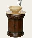 Antique Bathroom Vanity Victorian Bath Single Sink Antique Vanity LUX-H-185-T : W 24" x D 22" x H 29"