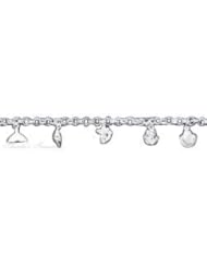 Sterling Silver 9" To 10" Adjustable Shell Sea Creatures Ocean Nautical Charm Ankle Bracelet