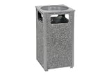 Stone Panel Trash Sand Urn Gray 13-1/2 Square X 32H