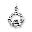 Pendant - Sterling Silver Antiqued Celtic Knot Claddaugh Pendant