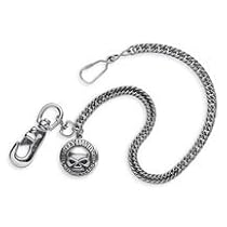 Harley-Davidson® Men's Skull Biker 19" Wallet Chain. Heavy-duty. Custom sculpted medallion. 99454-06V