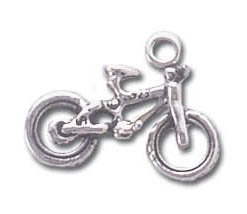 Solid Sterling Silver Mountain Bike Charm