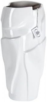 Le Present D165.068 Matte White Ice Cube 2 Ceramic Vase44; 14.6 x 7 in.