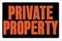 P-T TEMPLET Plastic Fluorescent Red Private Property Signs Sold in packs of 12