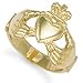 Jewelco London 9ct Solid gold hand finished light weight polished Claddagh Ring