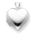 14k White Gold Domed Heart Locket