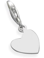 12mm Angled Heart Tag with Lobster Clasp - New! .925 Sterling Silver
