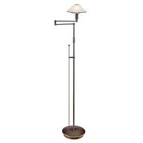 Holtkoetter Old Bronze Alabaster Glass Swing Arm Floor Lamp