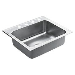 Moen S22337 18-Gauge Lancelot Stainless Steel Single Bowl Drop In Sink, Satin