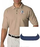 Mens Polo Shirt With Embroidered Image Of Canoe Mens Polo Shirt With Embroidered Image Of Canoe