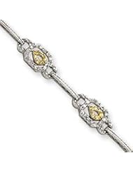 Sterling Silver Yellow and Clear CZ Bracelet
