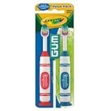 GUM Crayola Children Toothbrush, Soft, 2-Pack (Pack of 2 (4 x Brushes))