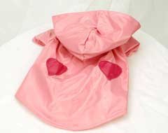 Pink Sweetheart Hooded Raincoat for Dogs -Small