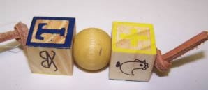 AC 035HS ABC 2-Block 4in x 1in Small Hand Held Bird Toy