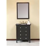30 Alpine LS-1043 Single Sink Bathroom Vanity w  Mirror, Black by Viru-Usa