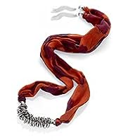Coral Print Scarf Necklace