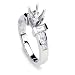 Donata 14k White Diamond Ring (6 Princesses = .57, 2 Baguette = .35)