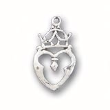Sterling Silver Charm Pendant Celtic Crown Heart Luckenbooth